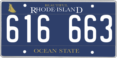 RI license plate 616663