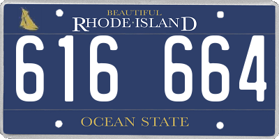 RI license plate 616664