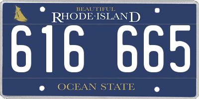 RI license plate 616665