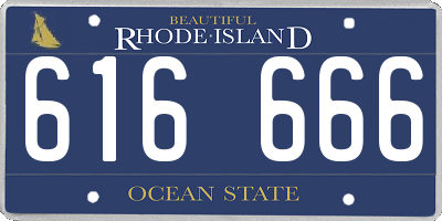 RI license plate 616666