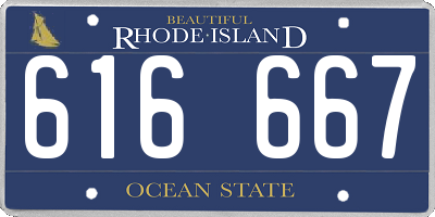 RI license plate 616667