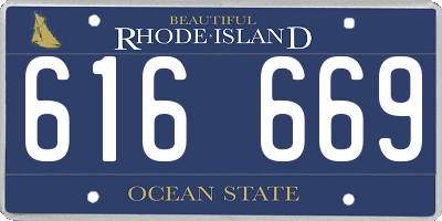 RI license plate 616669