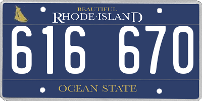 RI license plate 616670