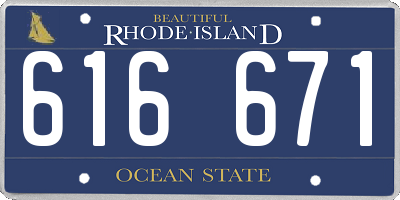 RI license plate 616671