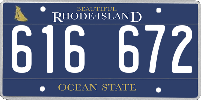 RI license plate 616672