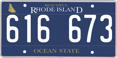 RI license plate 616673