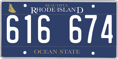 RI license plate 616674