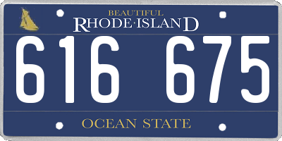 RI license plate 616675