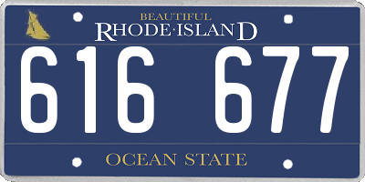 RI license plate 616677