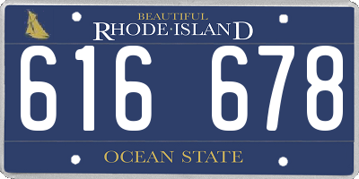 RI license plate 616678