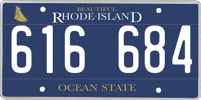 RI license plate 616684