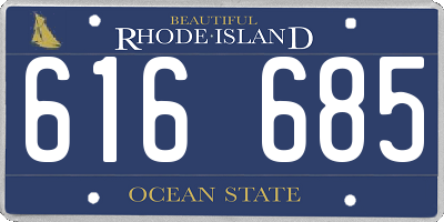 RI license plate 616685