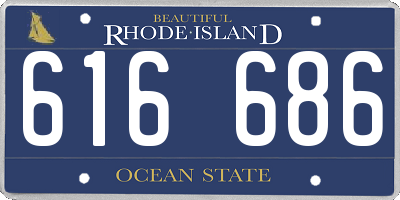 RI license plate 616686