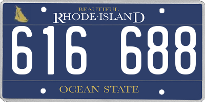 RI license plate 616688