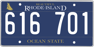 RI license plate 616701