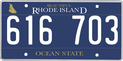 RI license plate 616703