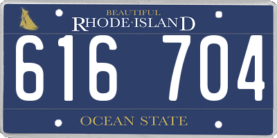 RI license plate 616704