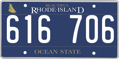 RI license plate 616706