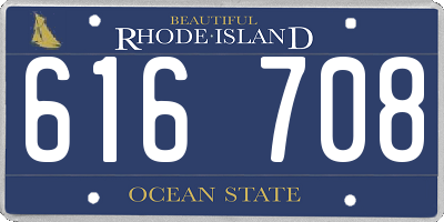 RI license plate 616708