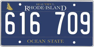 RI license plate 616709