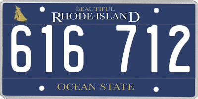 RI license plate 616712