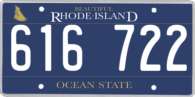 RI license plate 616722