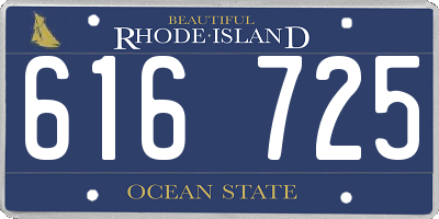 RI license plate 616725