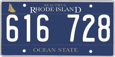 RI license plate 616728