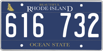 RI license plate 616732