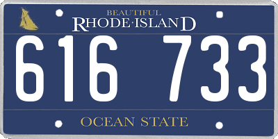 RI license plate 616733