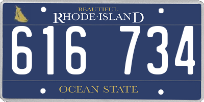RI license plate 616734