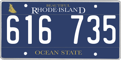 RI license plate 616735