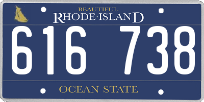 RI license plate 616738