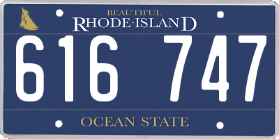 RI license plate 616747