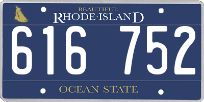 RI license plate 616752