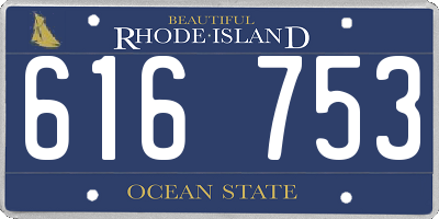 RI license plate 616753