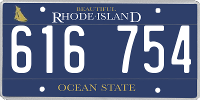 RI license plate 616754