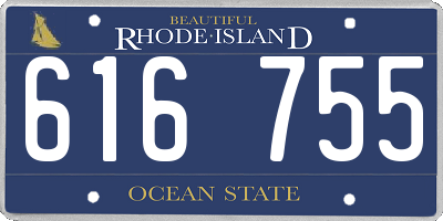 RI license plate 616755