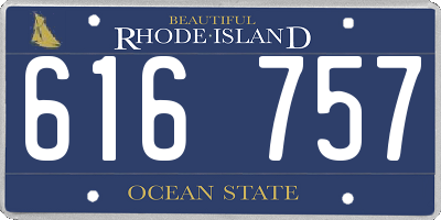 RI license plate 616757