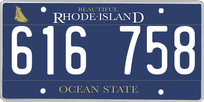 RI license plate 616758