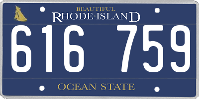 RI license plate 616759