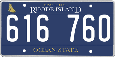 RI license plate 616760