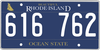 RI license plate 616762