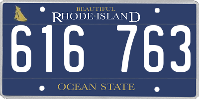 RI license plate 616763