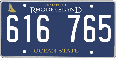 RI license plate 616765