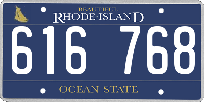 RI license plate 616768