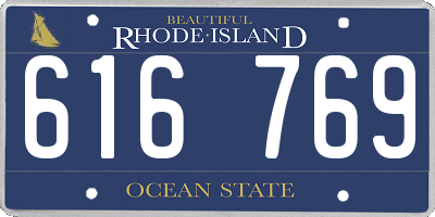 RI license plate 616769