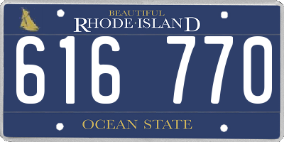 RI license plate 616770
