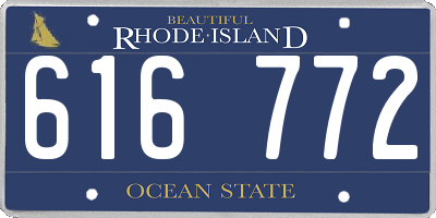 RI license plate 616772