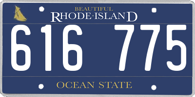 RI license plate 616775